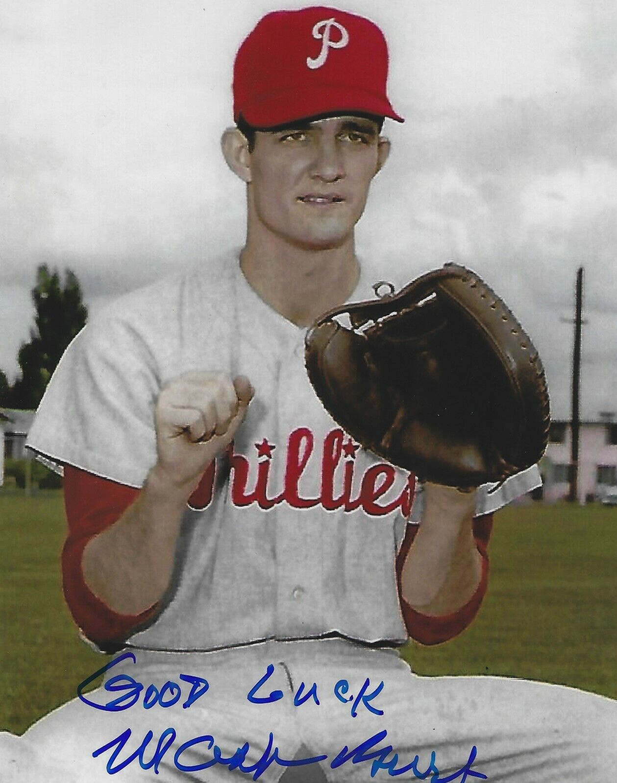 Signed 8x10 MACK BURK Philadelphia Phillies Autographed Photo Poster painting - COA