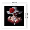 Scarlet Diamond Lady Full 11CT 3 Strands DIY Stamped Needlework Embroidery Kit 17.71x17.71inch Embroidery Needlepoint Starter Kits Cross Stitch Art and Crafts Kits for Beginners Adults Home Decor