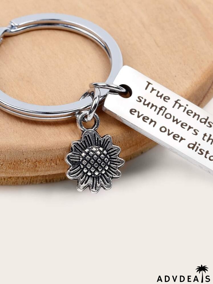 1pc Sunflower Charm Keychain