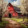 Country House-Full Round Diamond Painting 30*30CM