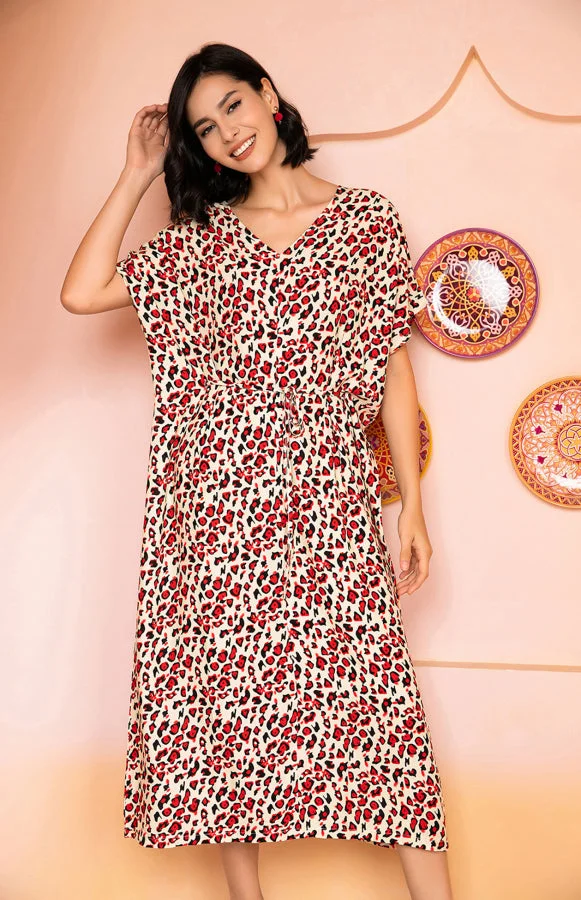 Women'S Floral V-Neck Short Sleeve Nightdress