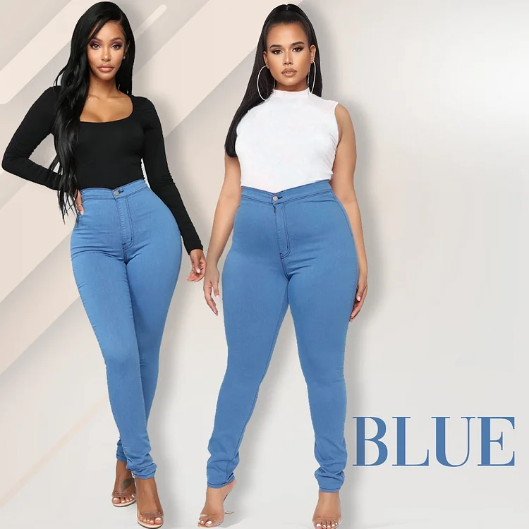 Luxe Stretch High Waist Tummy Booty Slimming Butt Lift Plus-Size Denim Jeans