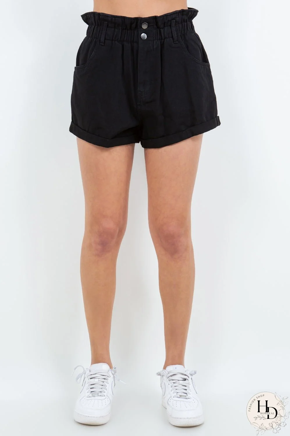 American Bazi High Waist Paper Bag Shorts