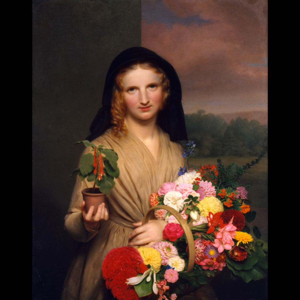 THE FLOWER GIRL BY CHARLES CROMWELL INGHAM CANVAS PRINT