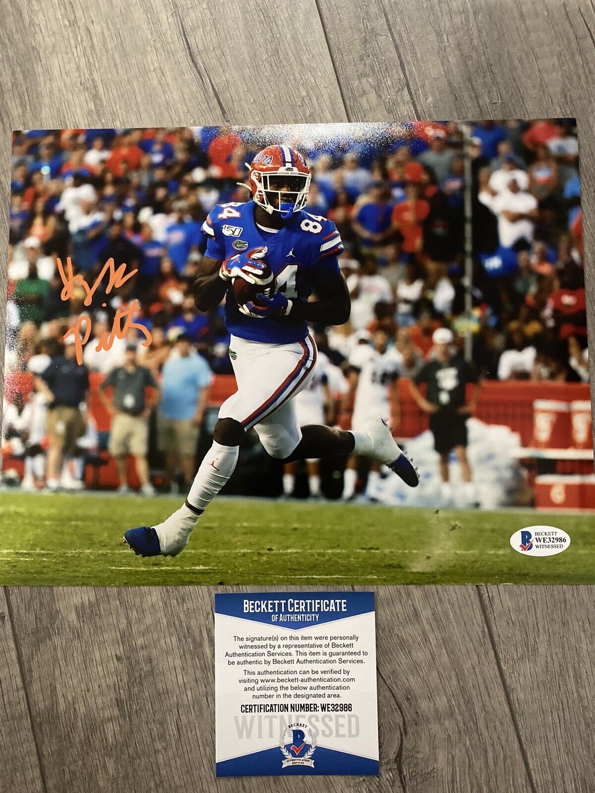 KYLE PITTS FLORIDA GATORS SIGNED 8x10 Photo Poster painting Beckett WITNESS NFL Draft