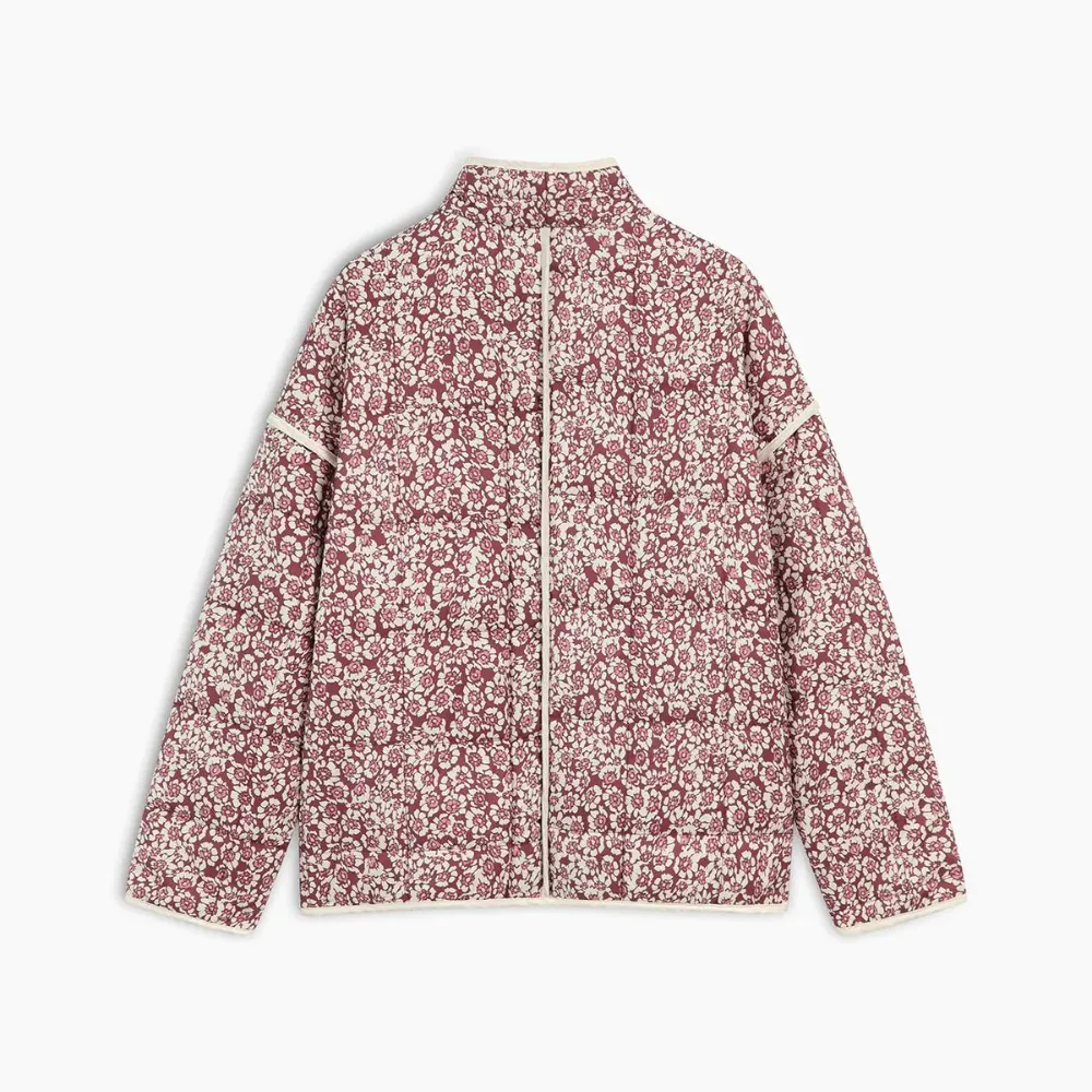 Women's Quilted Floral Coat &ndash; Pink Blossom Spring Jacket &ndash; view 2