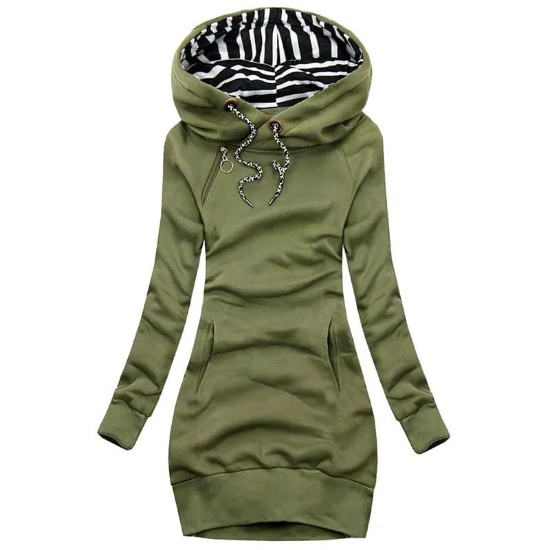 Autumn Winter Long Hoodies Women 2021 Fashion Pocket Long Sleeve Streetwear Pullover Tops Female Plus Size Casual Sweatshirt