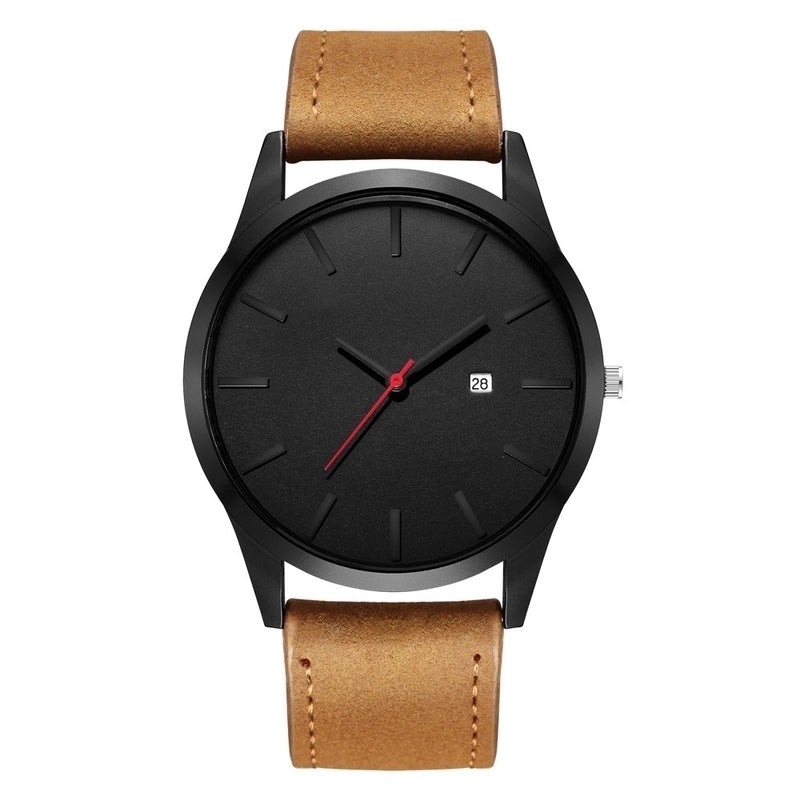 Simple Big Watch Men’s Fashion Matte Belt Quartz Watch Calendar Men’s Sports Watch