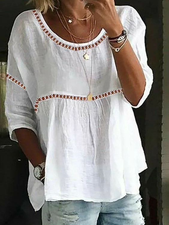 Women Long Sleeve V-neck Graphic Floral Printed Top