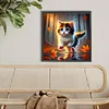 Diamond Painting -DIY Round Drill Maple Leaf Cat(40x40cm)