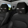 Halloween Spoof Face Funny Car Headrest Cover Decoration for Most Cars (White)