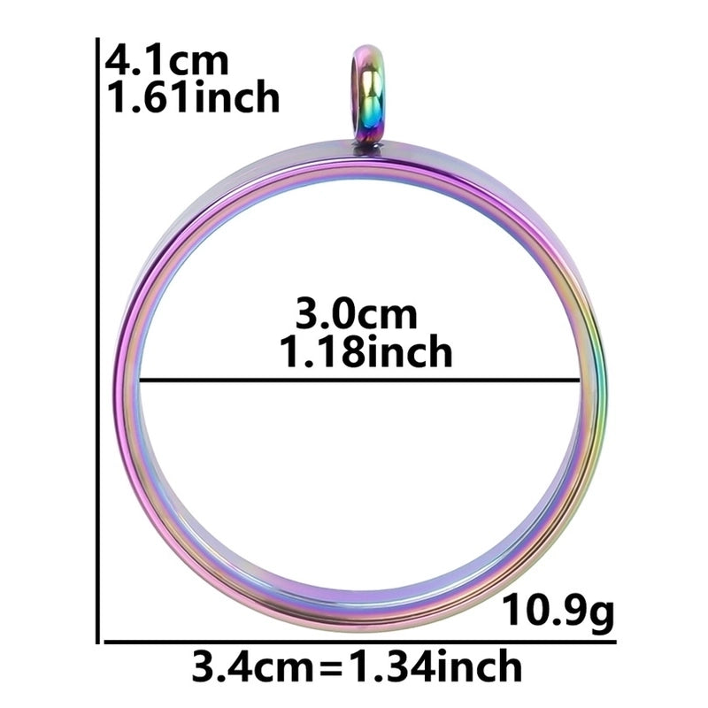 2 Pieces 304 Stainless Steel 18K Gold Plated Circle Solid Color Polished Pendant