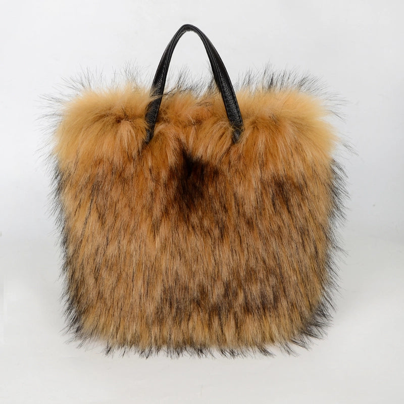 New Imitation Raccoon Fur Fur Plush Bag Women’s Bag Furry Personalized Design Handbag