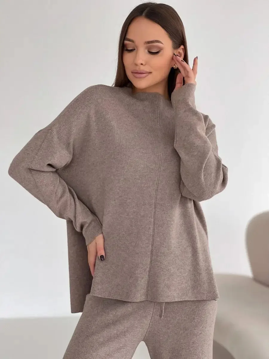 Athvotar Athvotar And Winter Long Sleeves Of Loose Casual Trousers Sweater Set Women Hot Selling Fork Set