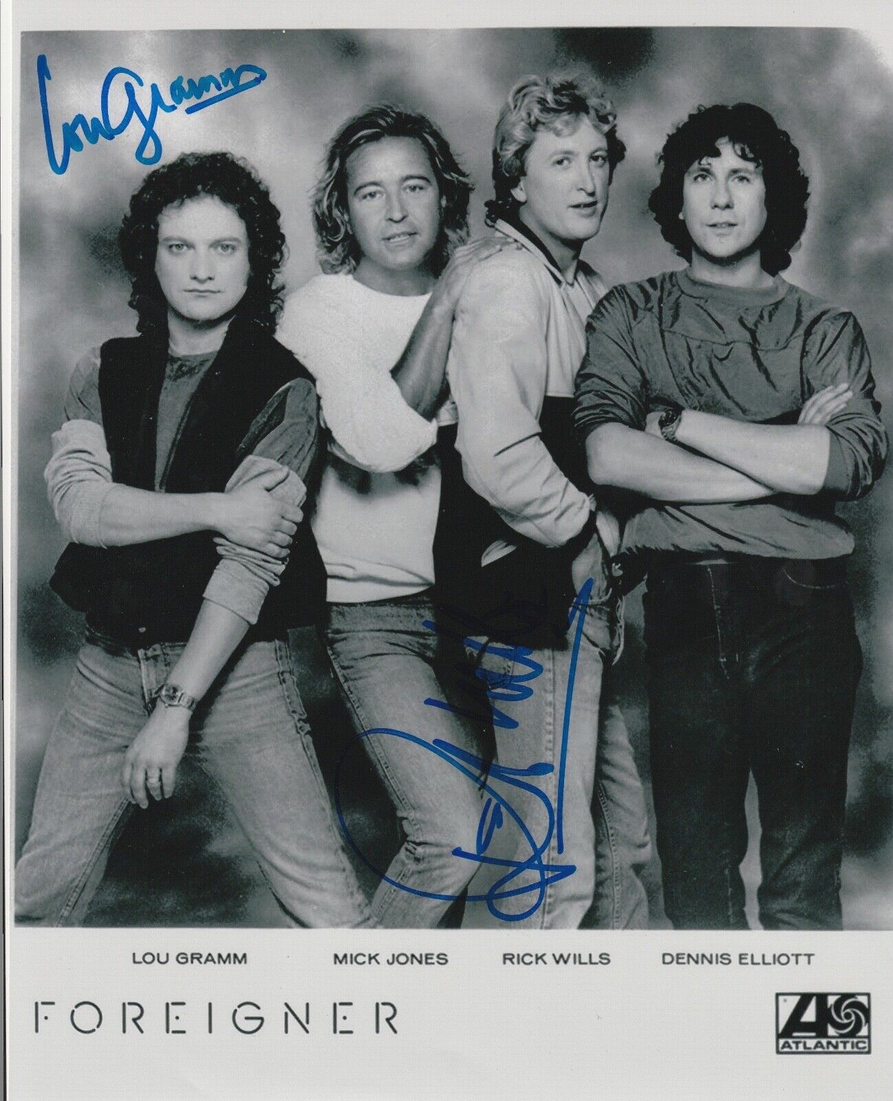 * FOREIGNER * signed autographed 8x10 Photo Poster painting * RICK WILLS & LOU GRAMM * 4