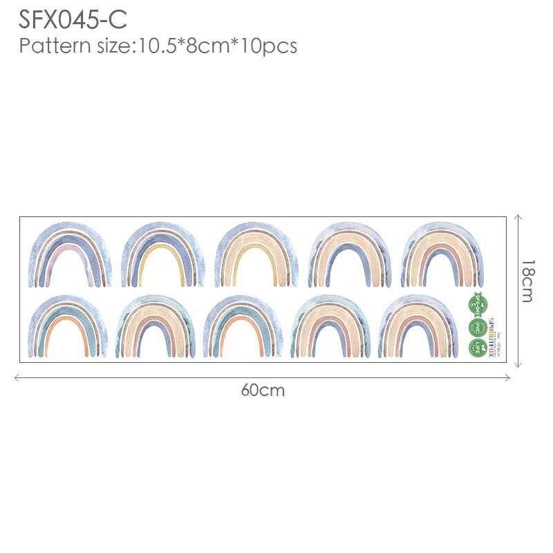 Rainbow Wall Stickers Decoration Baby Room Stickers On The Wall Kids Room Decoration Kids Wall Stickers For Girls Rooms