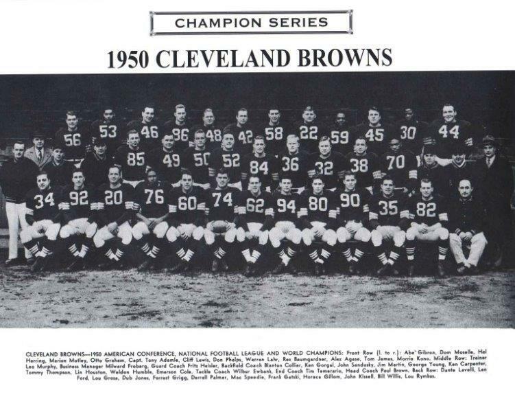 1950 CLEVELAND BROWNS NFL Champions Otto Graham Team 8 x 10 Photo Poster painting Print