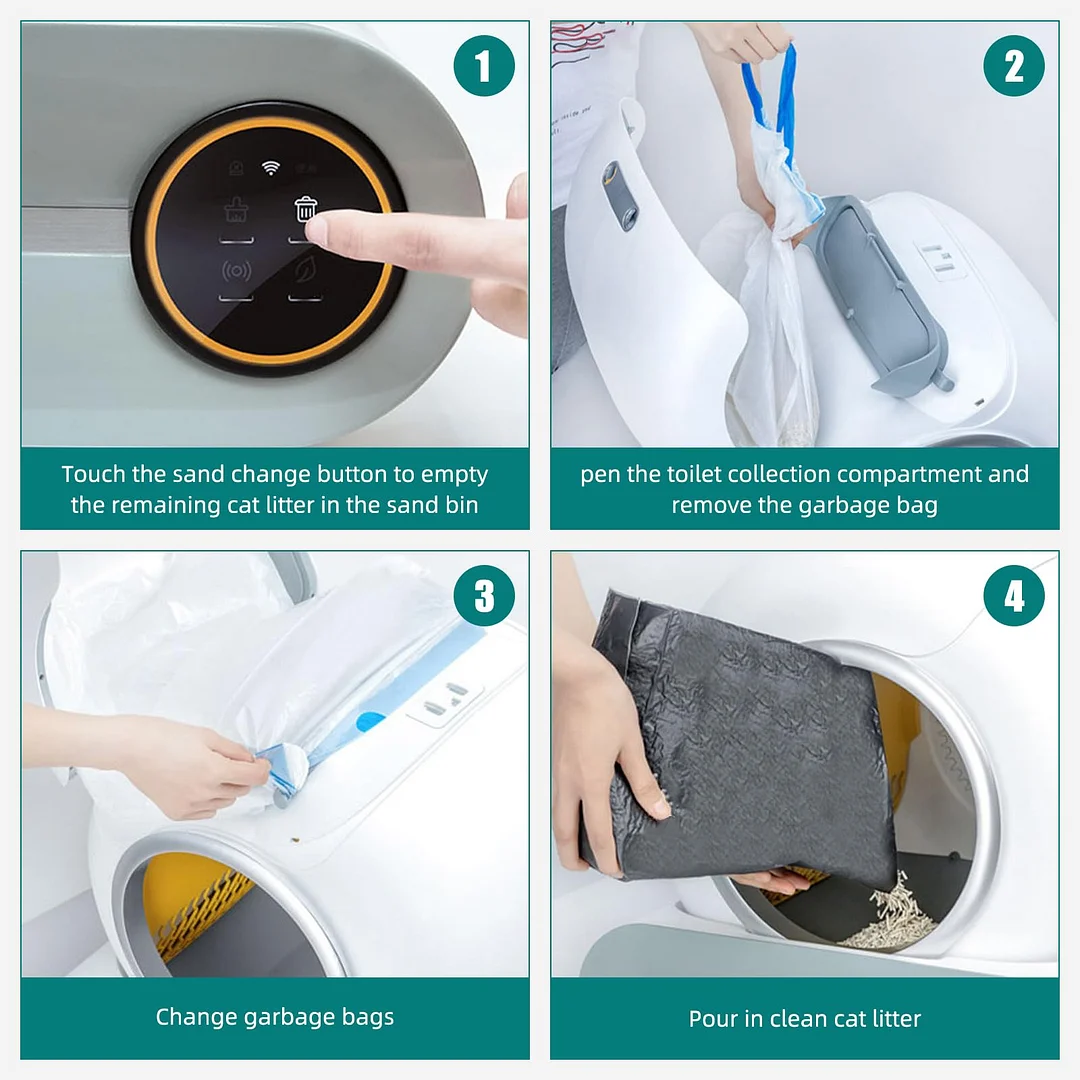 صندوق فضلات القطط الذكي ذاتي التنظيف