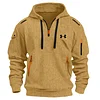 Men's Zipper And Multi Pocket Texture Sweatshirt