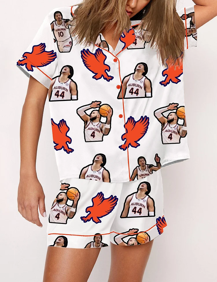 Women's Auburn Tigers Final Four 2025 Men's Basketball Player Print Pajama Set