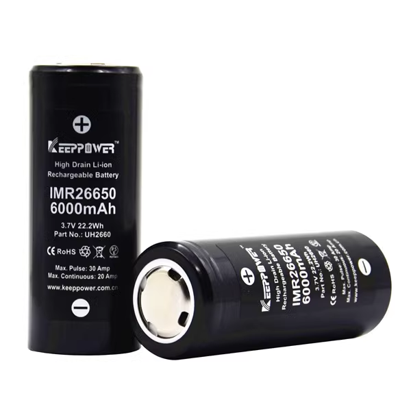 KeepPower 15A Discharge KP IMR 26650 6000mAh Li-ion  UH2660 Rechargeable Battery (pack of 2)