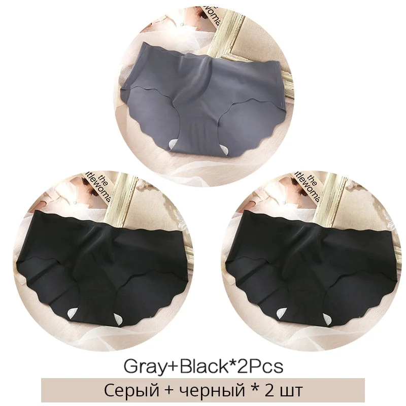 FINETOO M-XL Seamless Underwear Low Waist Solid Color Panties Women Rippled Underpants Girls Briefs Smooth Panty Female Lingerie