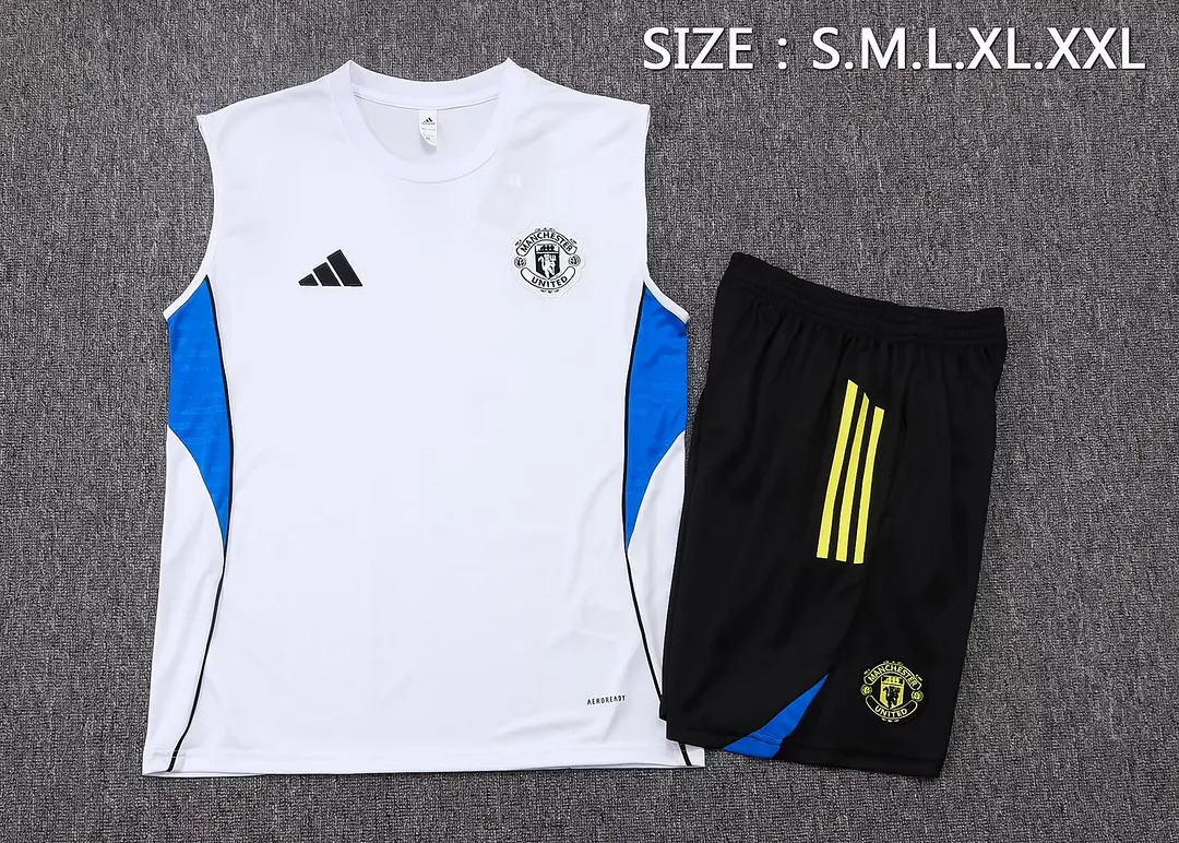 25/26 Manchester United Training Vest White Kit Soccer Jersey