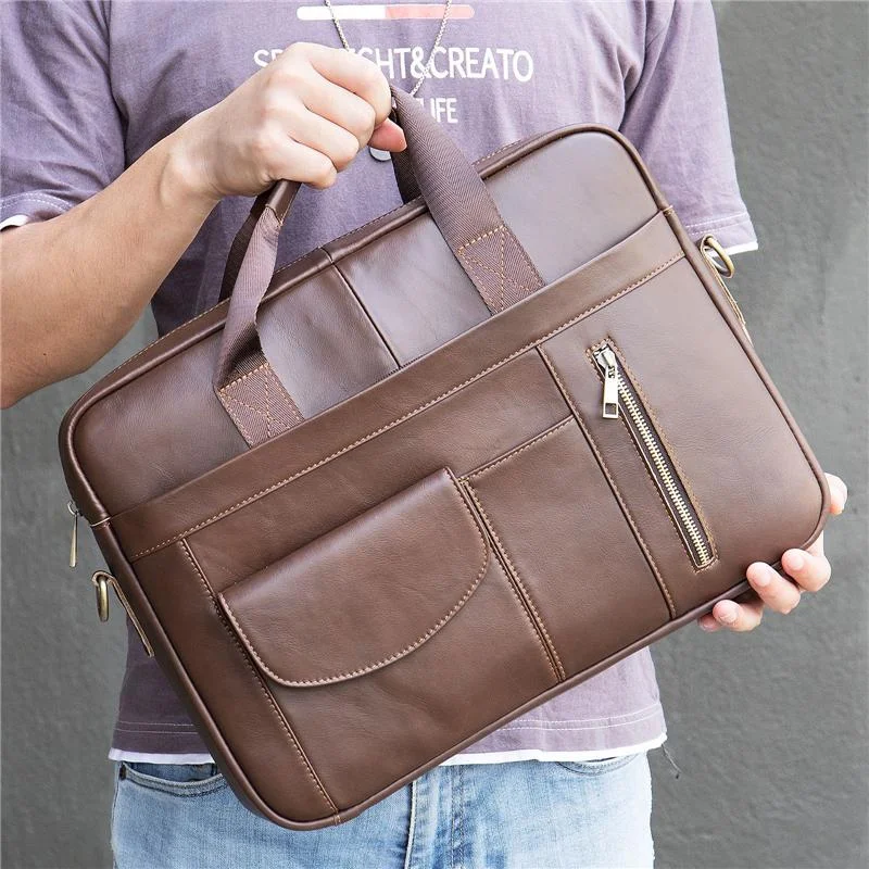 Multi-Pocket Dual Handled Top Detachable Sling Strap 15.6 Inch Laptop Bag