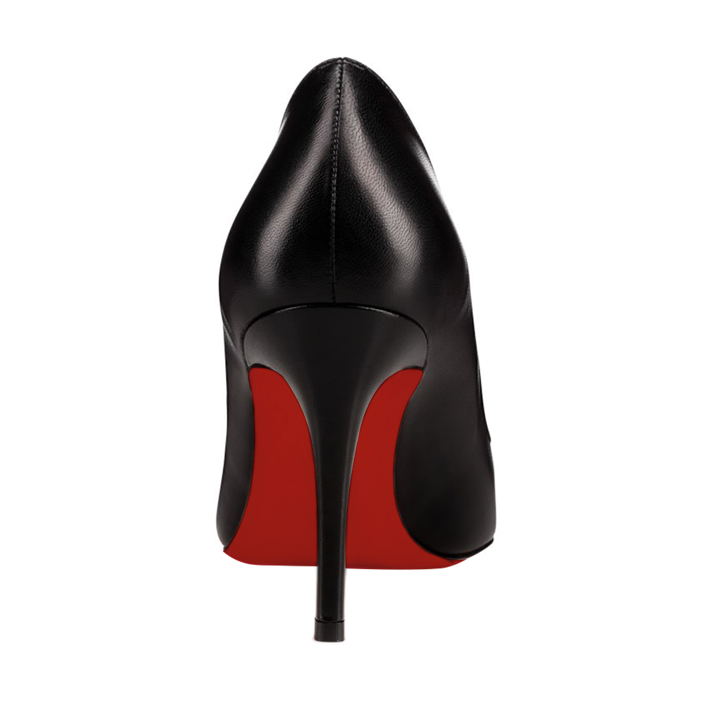 90mm Middle Heels Pointy Toe Red Bottom Pumps-MERUMOTE