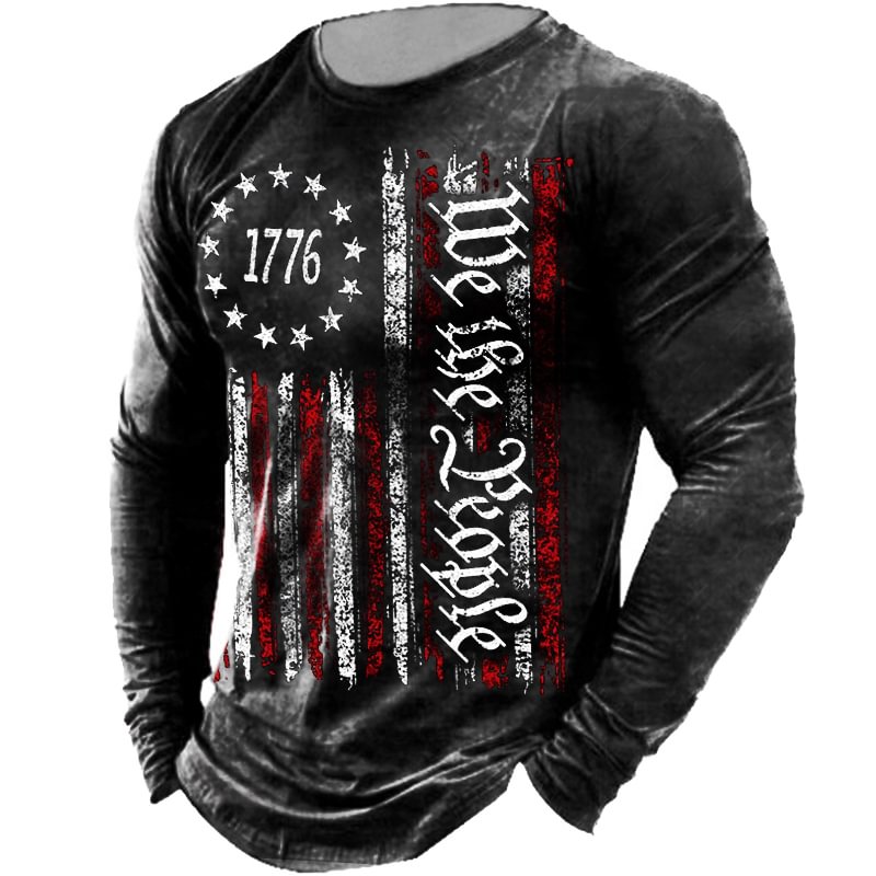 1776 We The People Men's Outdoor Retro T-shirt-Compassnice®
