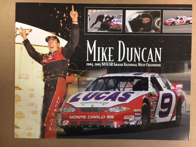 Mike Duncab Signed Photo Poster painting 8 1/2 x 11 Nascar Champion with COA