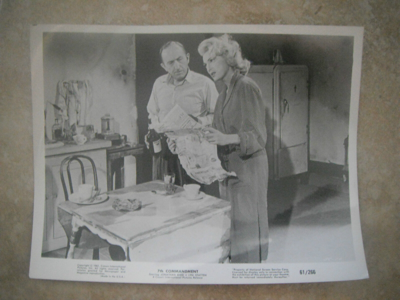 7th Commandment Kidd Statten B&W 8x10 Promo Photo Poster painting Lobby Card #5