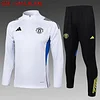 Joyfball 2025/2026 Manchester United Half-Pull Training Suit White Football Shirt 1:1 Thai Quality