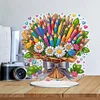 (US Local)Flower Double Sided Effect Table Top Diamond Painting Desktop Ornaments Kit (Pencil)