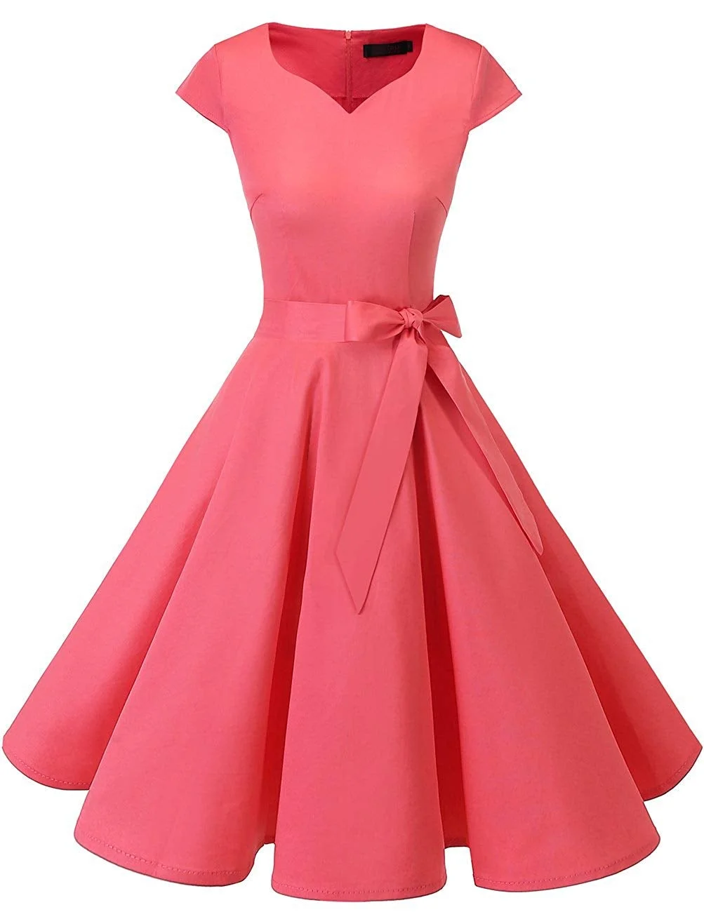 Vintage Dress Women's Tea Dress Prom Swing Cocktail Party Dress with Cap-Sleeves