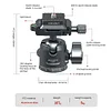 Aluminum Alloy Metal Universal Rotating Ballhead Mount 360° Panoramic Base Tripod Head Mobile Phone Camera Stand Live Streaming Video Damping Camera Expansion Accessories