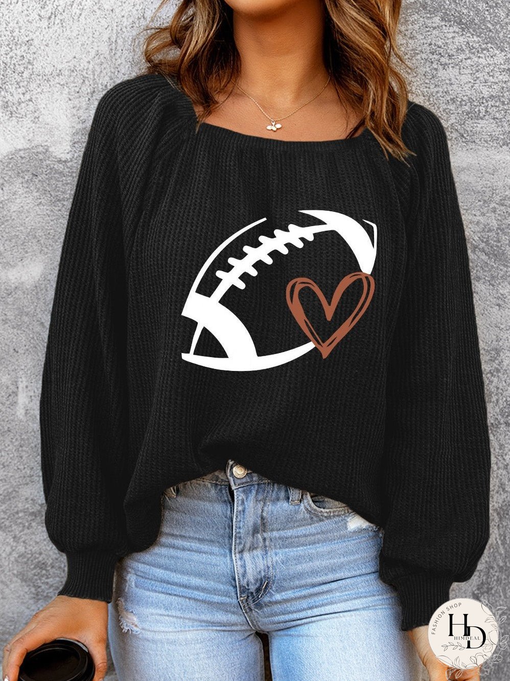 Team Spirit Waffle Knit Football Top