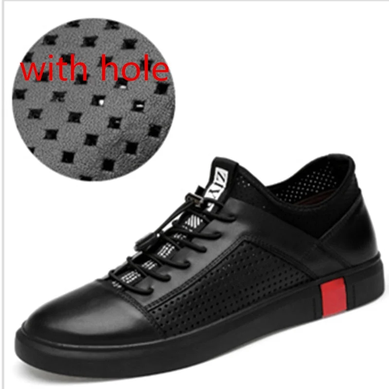 men genuine leather oxfords shoes luxury brand italian style male footwear shoes for men Breathable Flat Lace-Up Shoes big size