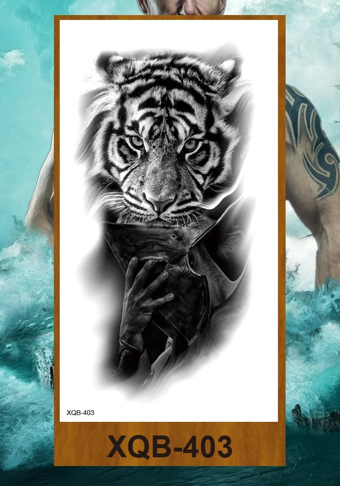 Sexy Fake Tattoo for Woman Large Leg Thigh Body Tattoo Stickers Waterproof Temporary Tattoos Peony Lotus Flowers Fish Dragon