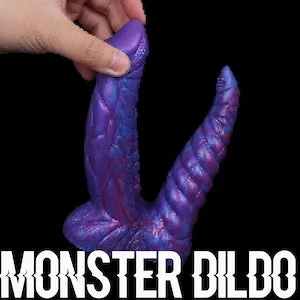 Pornhint Big Anal Dildo Double Dildo For Woman Realistic Two Dildo Double Penis with Suction Cup_Blue demon-Mature