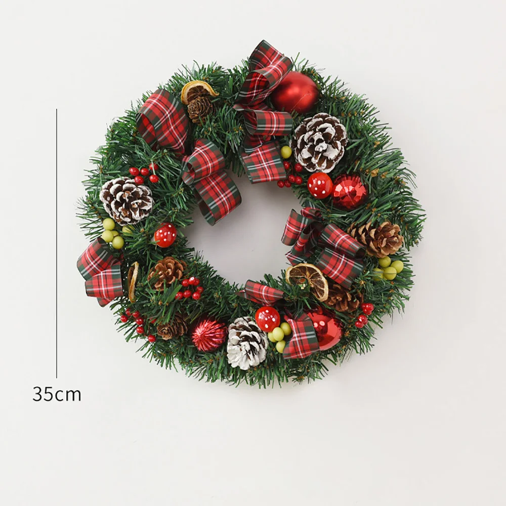Christmas wreath new bow pine cone door hanging ornaments