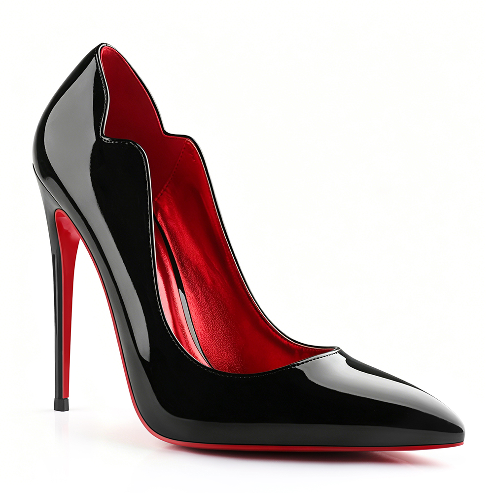 100mm/120mm Women's Classic Pointed Toe And V-shaped Multicolor Heels Red Lining Red Bottom Shoes-MERUMOTE