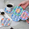 6PCS Diamond Painting Acrylic Washable Mandala Coaster with Holder