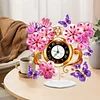 (US Local)Acrylic Special Shape Flower Butterfly Diamond Painting Clock Ornaments Kit