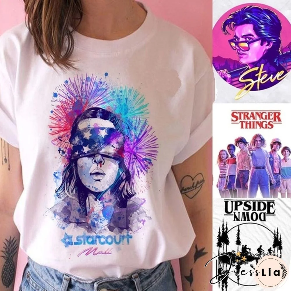 Stranger Things Star Court Six People Eleven T Shirt Women Tees Inspired Funny T-Shirt Summer Style Unisex Top Tee Geek Humor Printed Tee Shirt White Tops Gifts