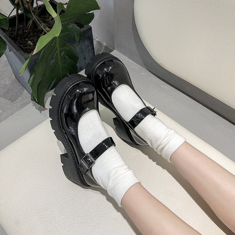 Platform Ankle Strap Mary Janes Shoes - Gotamochi Kawaii Shop, Kawaii Clothes