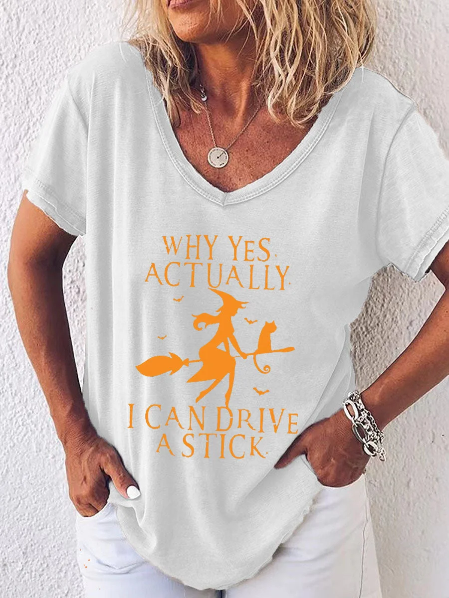 Why Yes Actually I Can Drive A Stick Halloween T-Shirt
