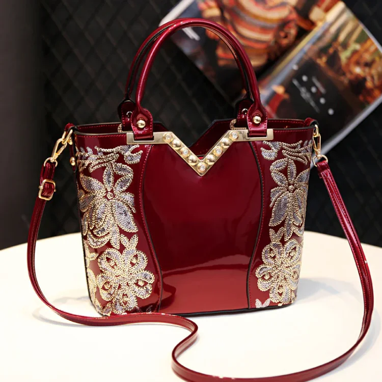 Women's Elegant Bright Leather Large Fashion Shoulder Shoulder Bags