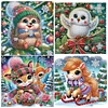 (US Local)4pack Xmas Animal-Crystal Rhinestone Diamond Painting(30x30cm)