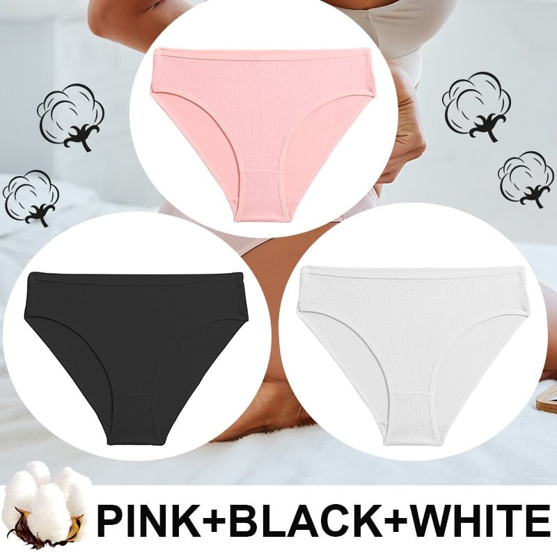 FINETOO 3PCS/Set Cotton Women Panties Lingerie Briefs S-XL Sexy Ladies Intimates Underwear For Woman Female Pantys Underpants
